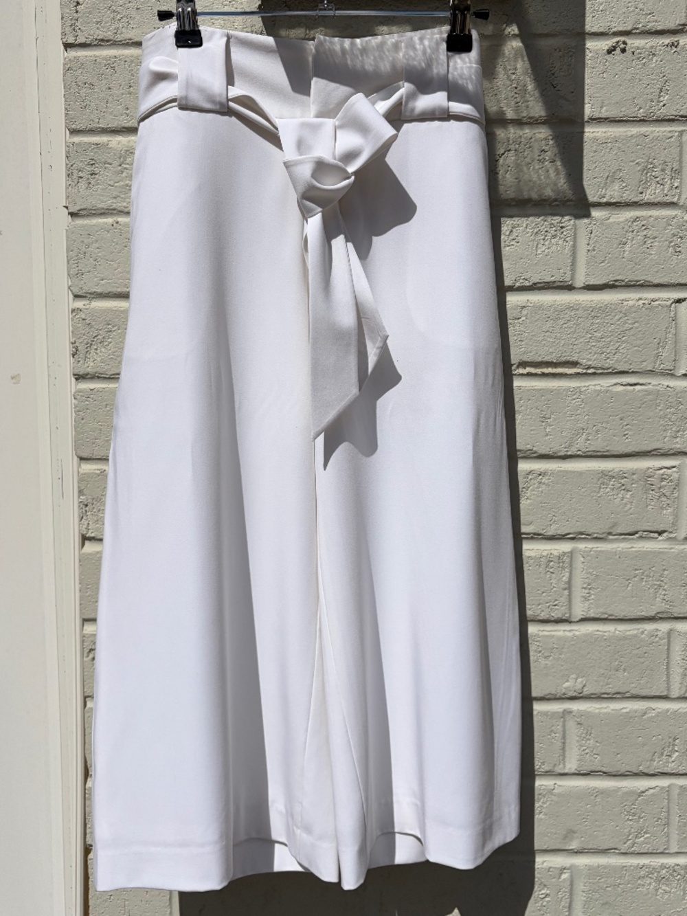 Cache wide leg crop dress pants 6 white